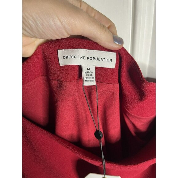 Dress the Population NEW NWT Red Heidi One Shoulder Dress Size Medium Woman’s - Picture 4 of 10